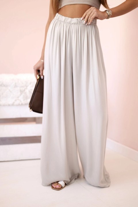 Spodnie wiskozowe szerokie ciemny beż