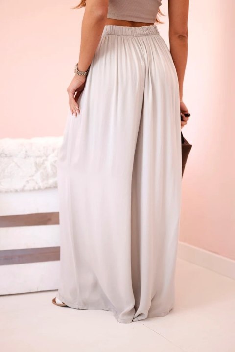 Spodnie wiskozowe szerokie ciemny beż