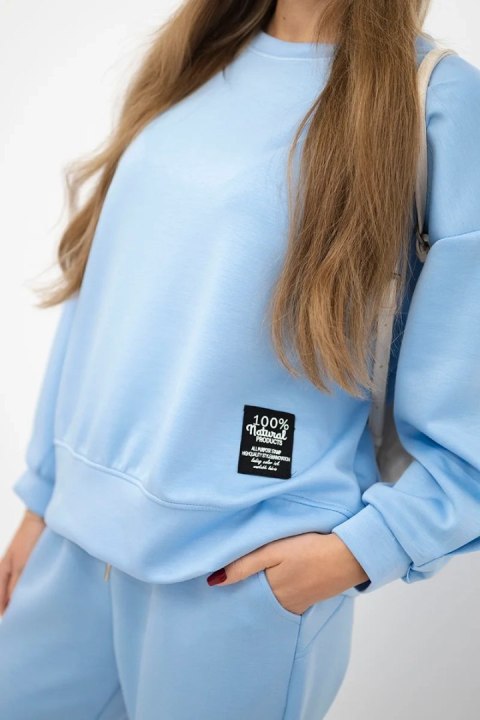 Komplet masełko wiskozowy bluza i spodnie niebieski uni