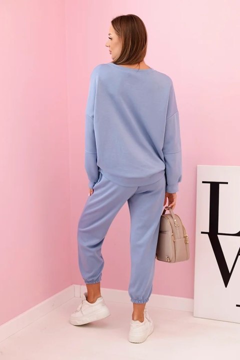 Komplet bluza + spodnie masełko jasny jeansowy uniwersalny