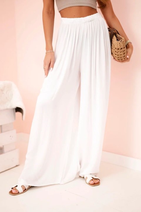 Spodnie szerokie wiskozowe białe