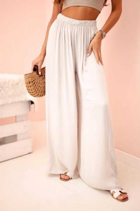 Spodnie wiskozowe szerokie beżowe