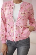 Bluza w kwiaty rozpinana różowa