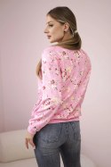 Bluza w kwiaty rozpinana różowa