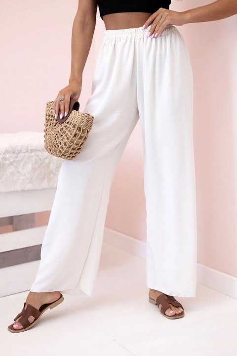 Spodnie z szeroką nogawką jasno beżowe