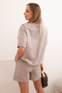 Komplet punto z krótkim rękawem i luźnymi szortami fango