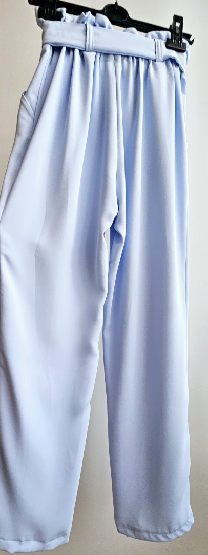 Spodnie cygaretki z paskiem Lola niebieskie 36