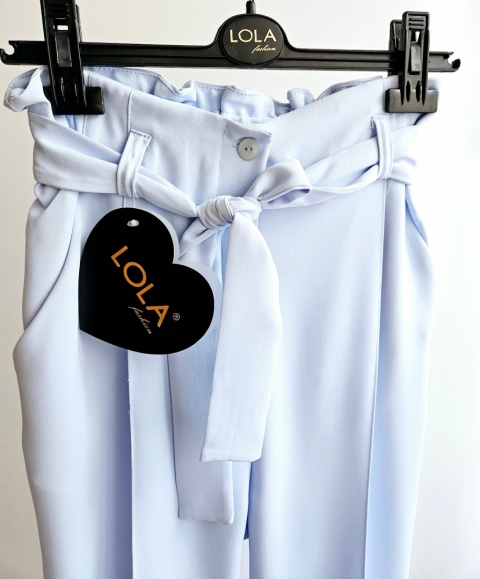 Spodnie cygaretki z paskiem Lola niebieskie 36