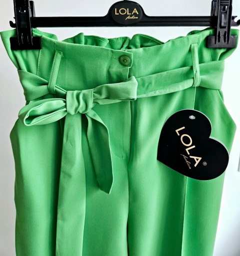 Spodnie cygaretki z paskiem Lola zielone 36