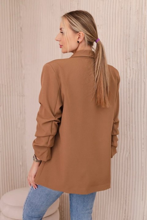 Marynarka klasyczna ciemno camelowa