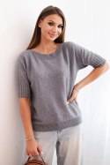 Sweter z wiskozy z krótkim rękawem szary