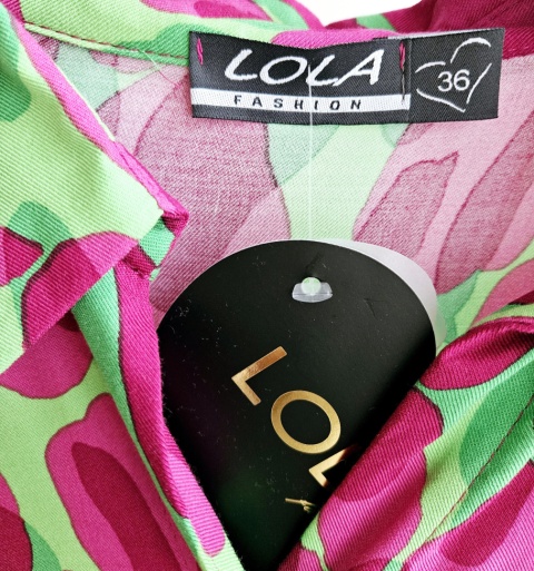 Koszula wzorzysta zielono - różowa Lola 36