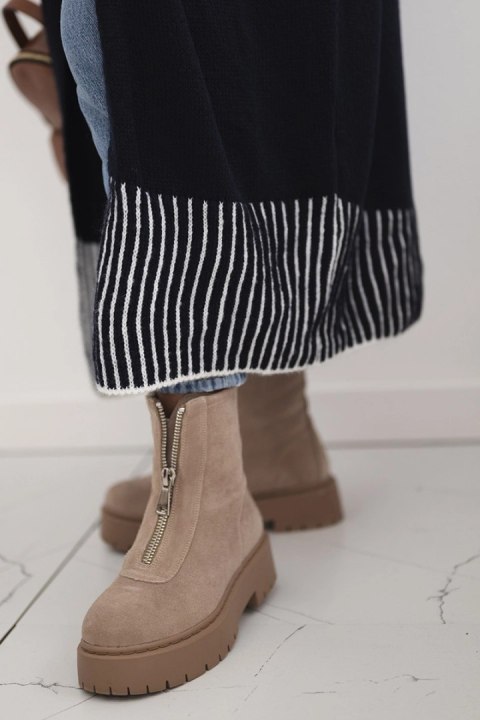 Kardigan długi z kieszeniami granatowy