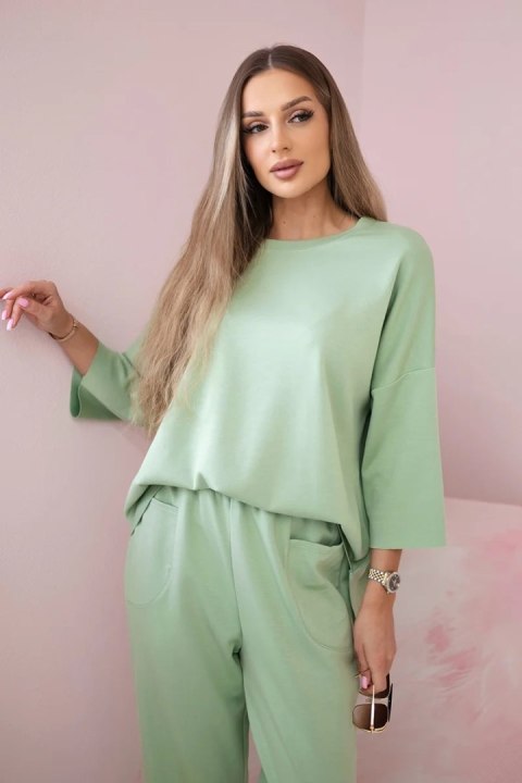 Komplet bluza + spodnie masełko pistacjowy uniwersalny