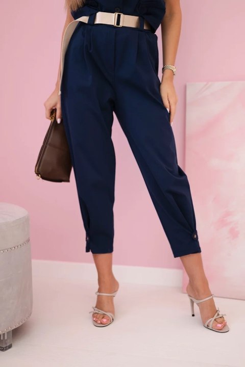 Komplet garniturowy kamizelka i spodnie granatowy